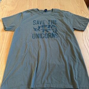 “Save the Chubby Unicorns” Hanes Olive Green Short Sleeve Tee